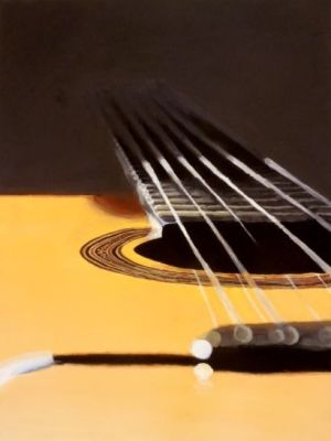 Eine Gitarre close up